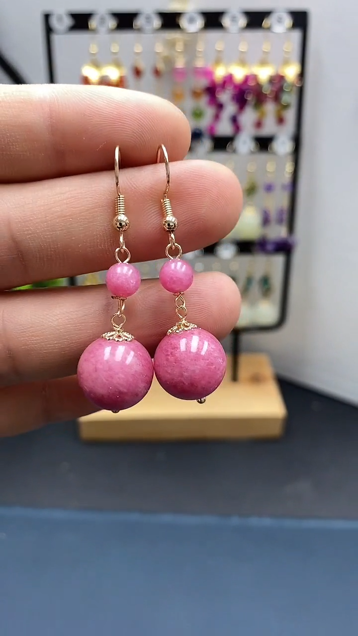 【闪购商品】水晶耳饰银S925镀金镶嵌尺寸14mmQ9