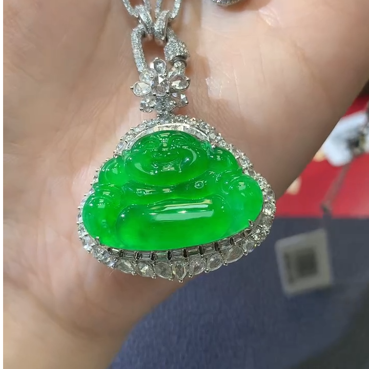 【云中意】18K金翡翠吊坠D34翡翠总价198000尾款30000差58000