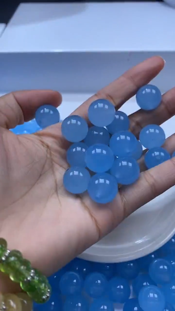 颈饰未镶嵌石英岩玉W1783海蓝14mm*3颗