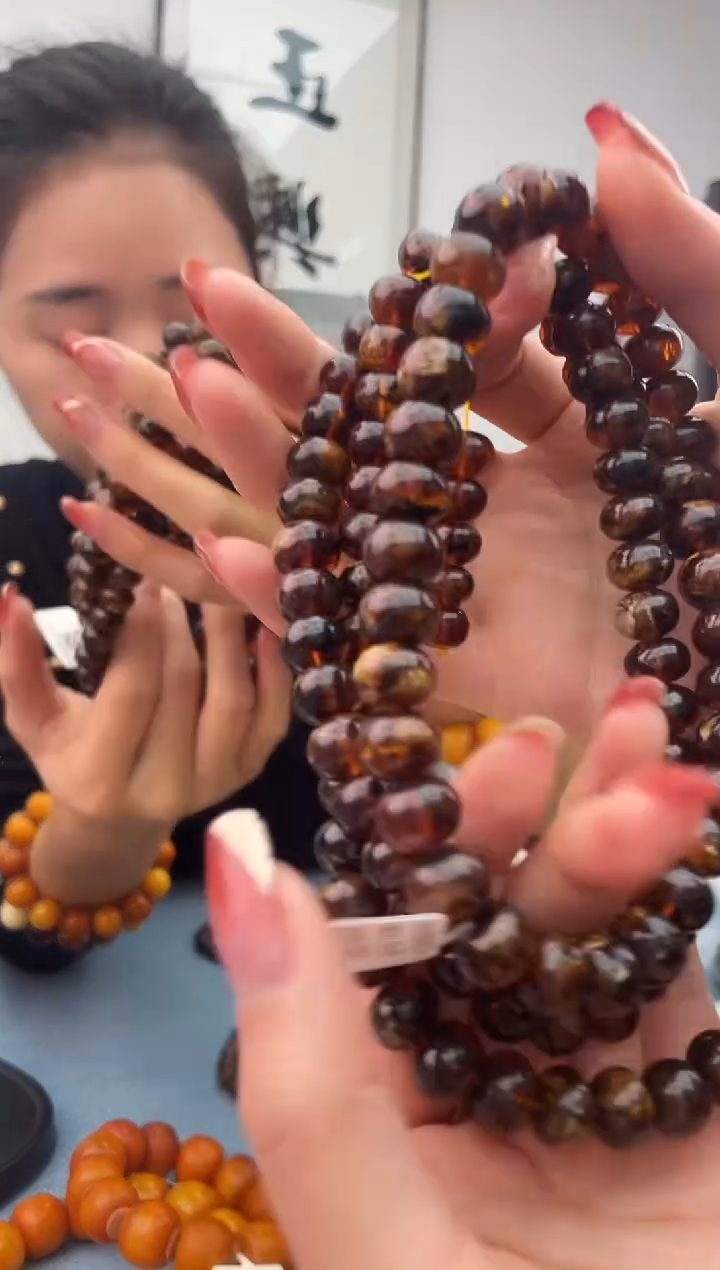 【闪购商品】琥珀珠宝奇石未镶嵌黑花，假一罚十11