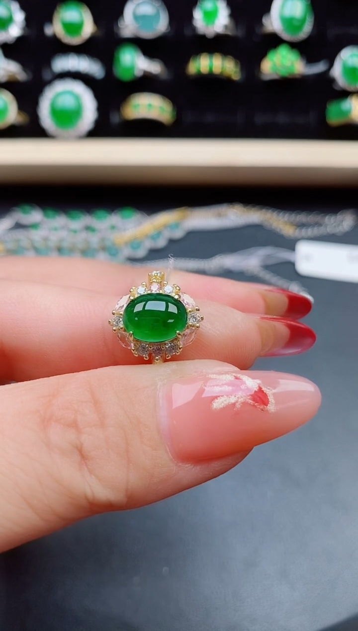 【闪购商品】翡翠戒指银S925镶嵌321321