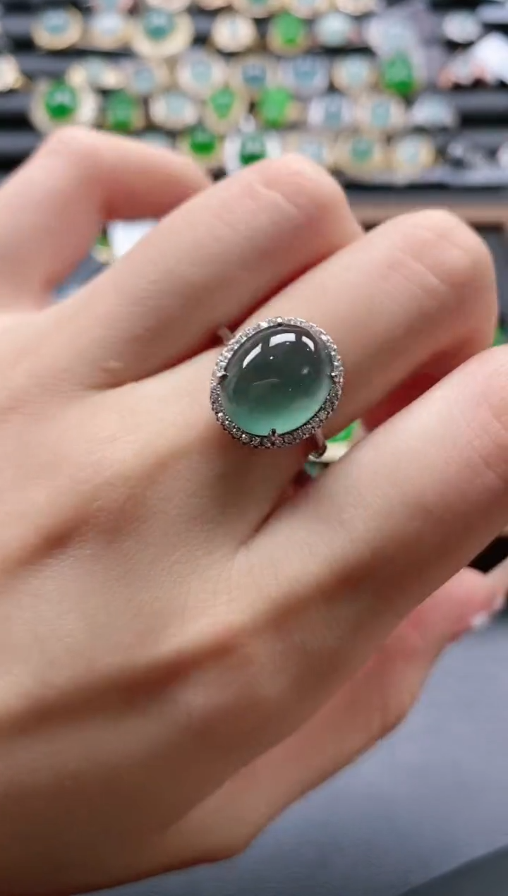 【闪购商品】翡翠戒指银S925镶嵌51511