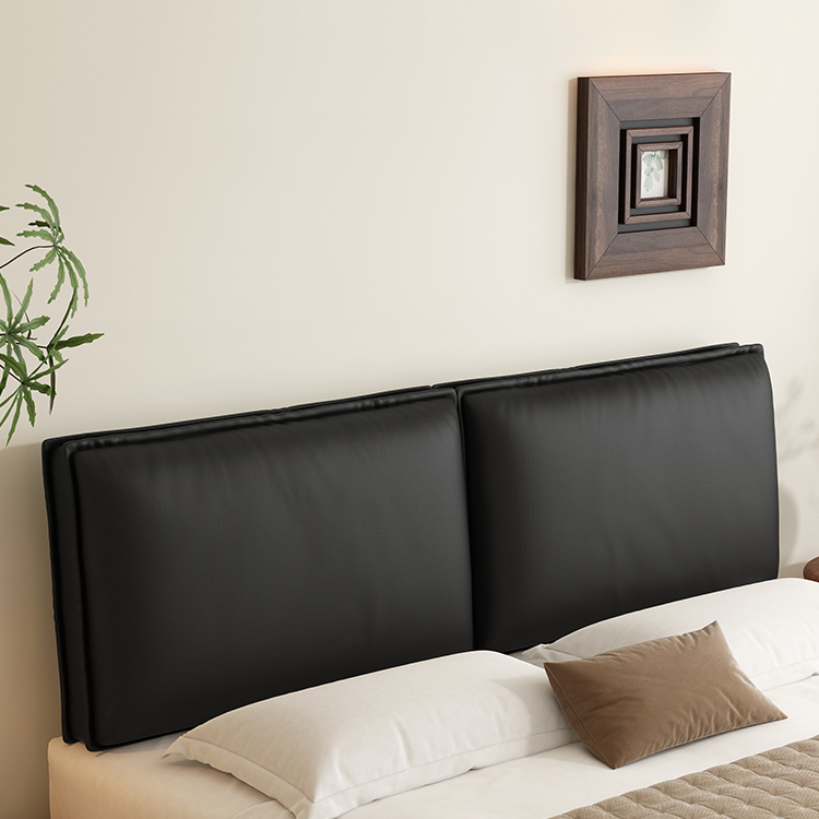 免洗猫抓皮床头软包靠背高级感无床头靠垫皮革大靠枕木床头套罩