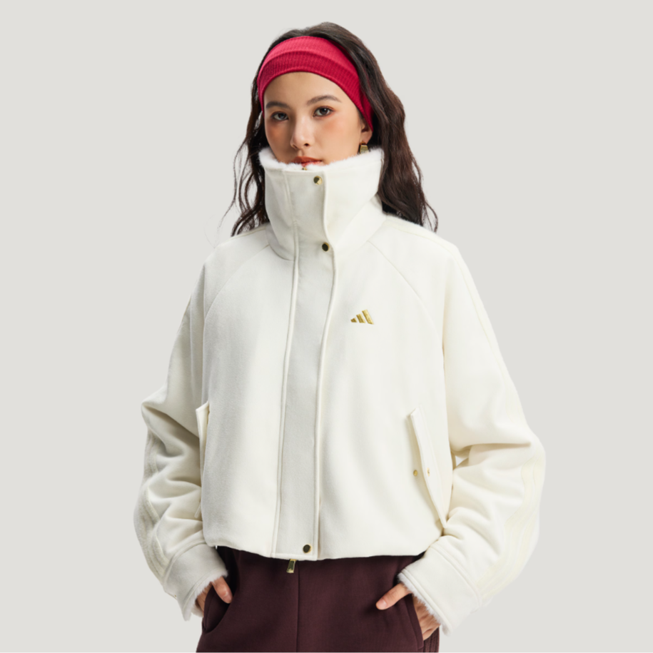 adidas/阿迪达斯双旦礼新年款优雅毛绒运动休闲夹克外套KH2662