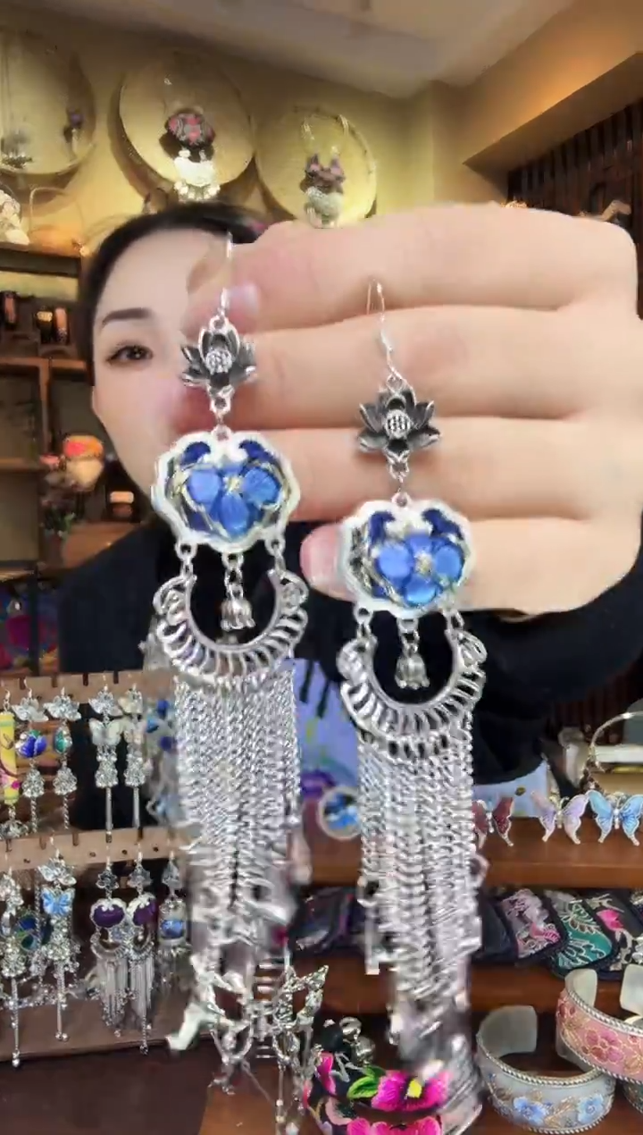 刺绣非遗刺绣民族风耳环