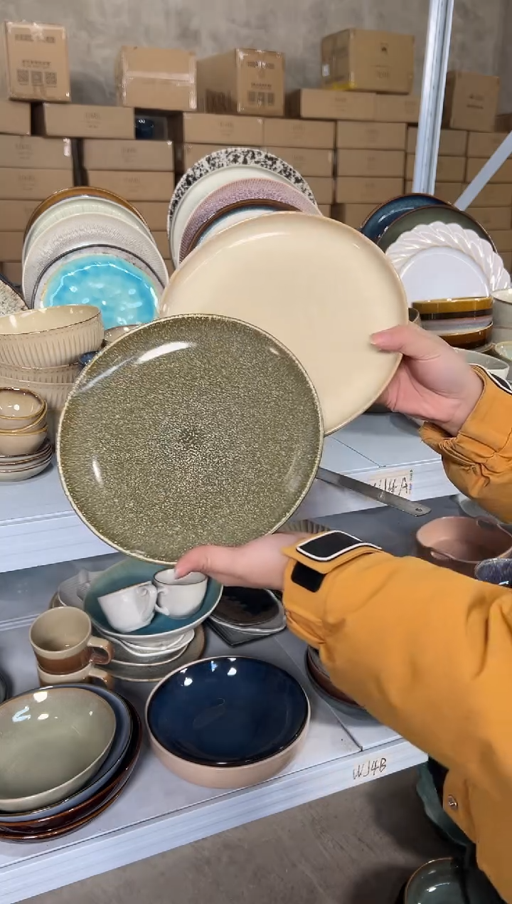 陶瓷外贸尾货瑕疵满20包邮X2小盘8英寸20厘米左右