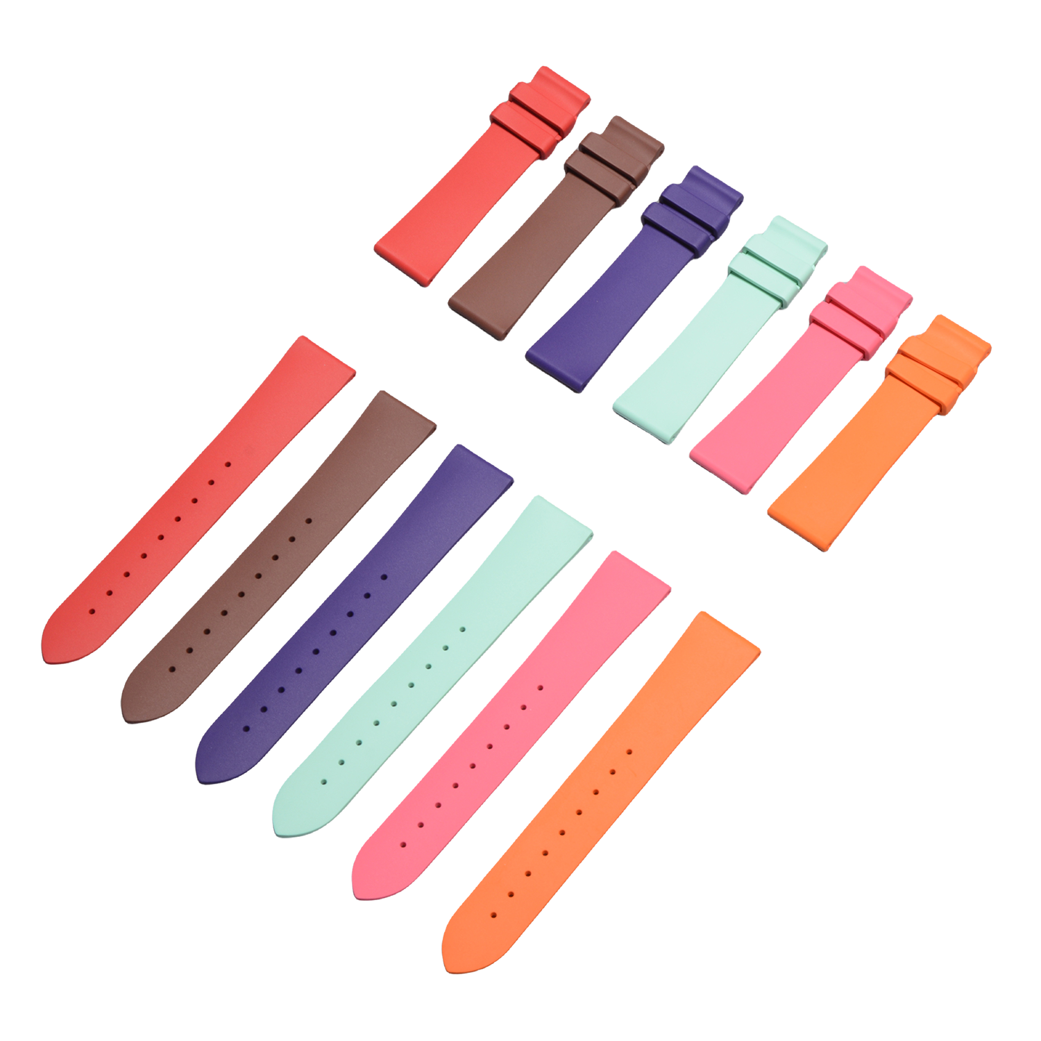 适配女款橡胶表带通用柔软亲肤透气橡胶表带女