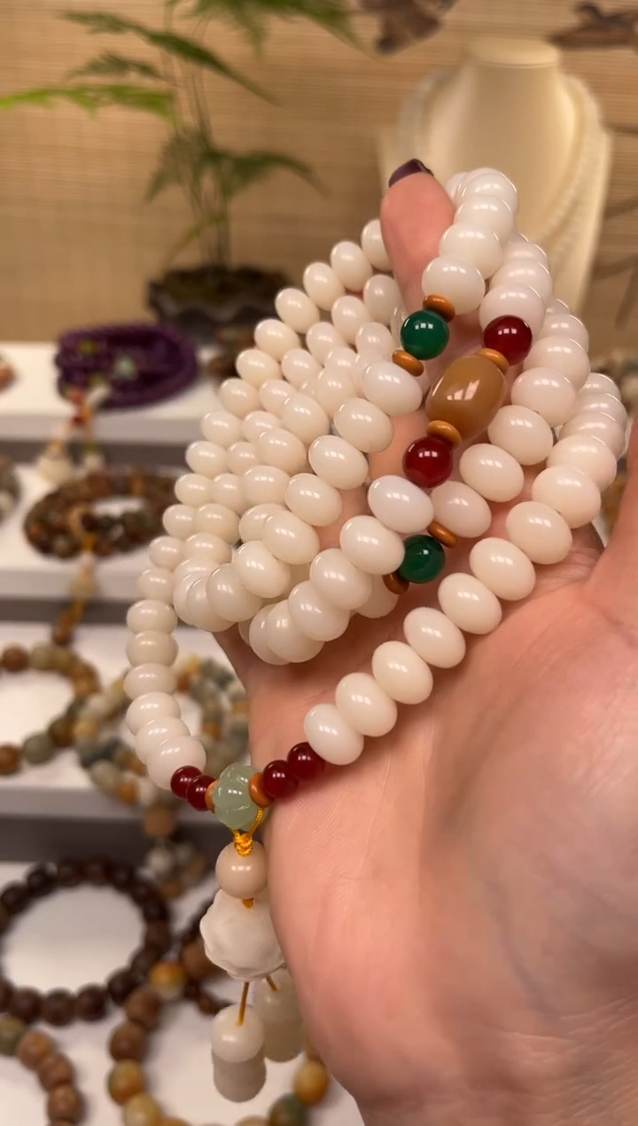 【闪购商品】白玉菩提手串卡11草原羊脂