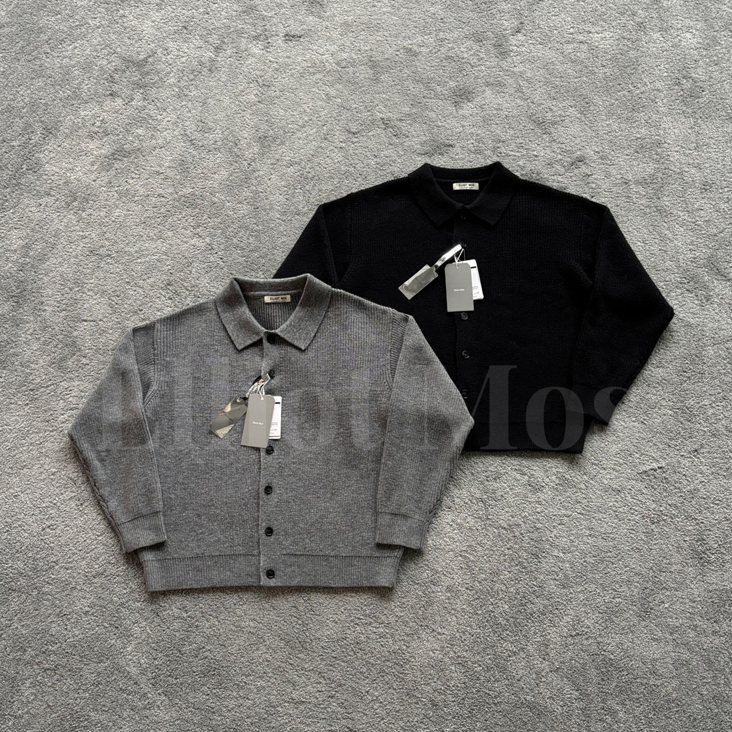 Elliot Mos经纬织间~Sheep Wool 绵羊毛混纺坑条针织衫-1557