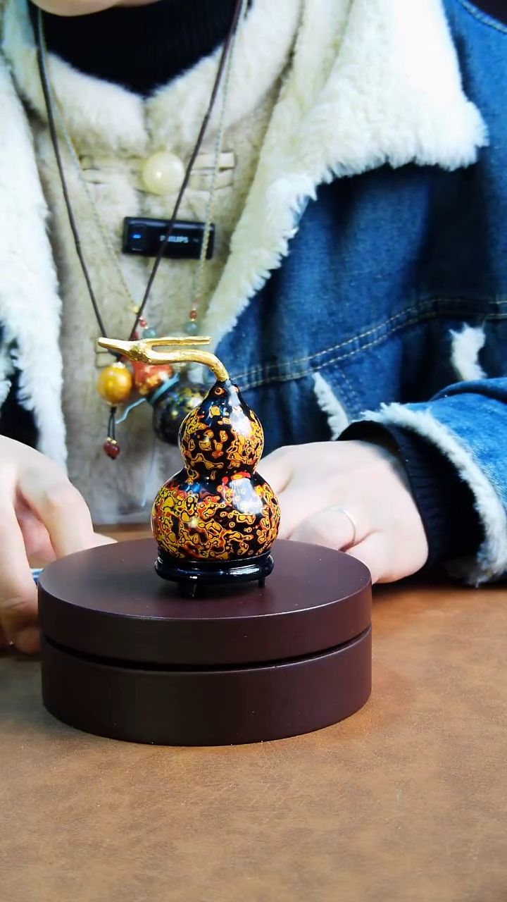 【闪购商品】62直播一物一图大漆酒葫芦送底座送挂绳