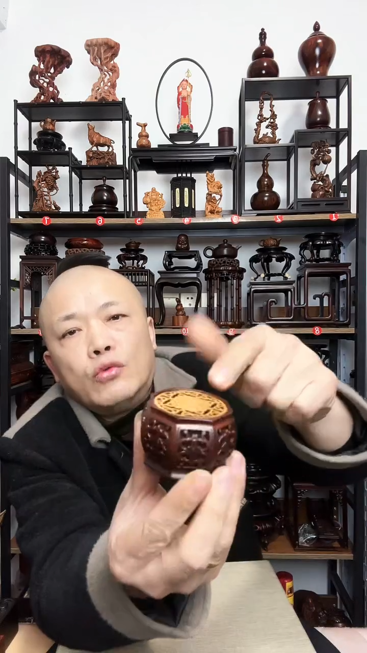 紫砂底座木5.5直径4高