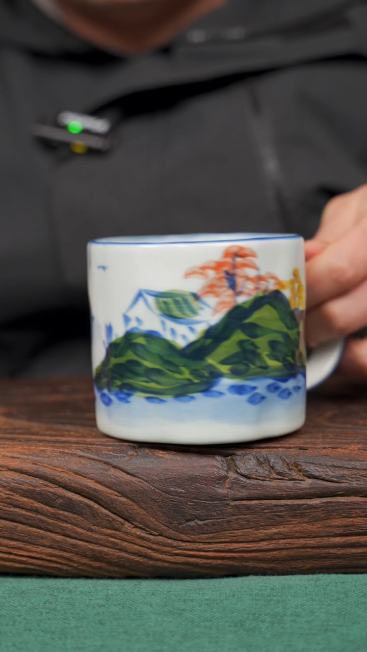 【闪购商品】瓷片90景德镇杯釉下手工手绘瓷器