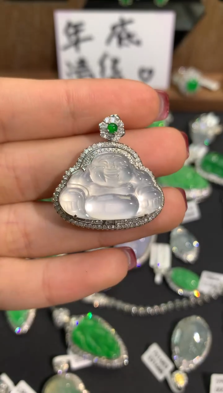 【闪购商品】翡翠吊坠(不含链)18K金镶嵌吊坠