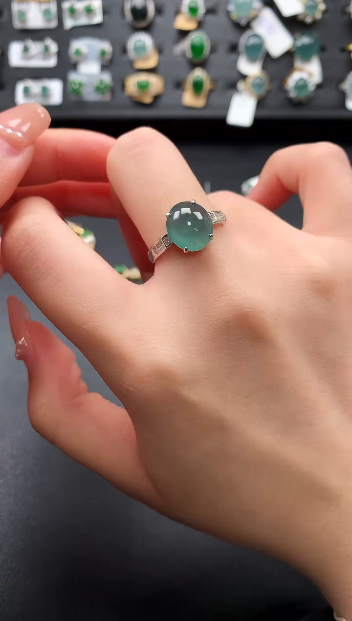 【闪购商品】翡翠戒指银S925镶嵌52141