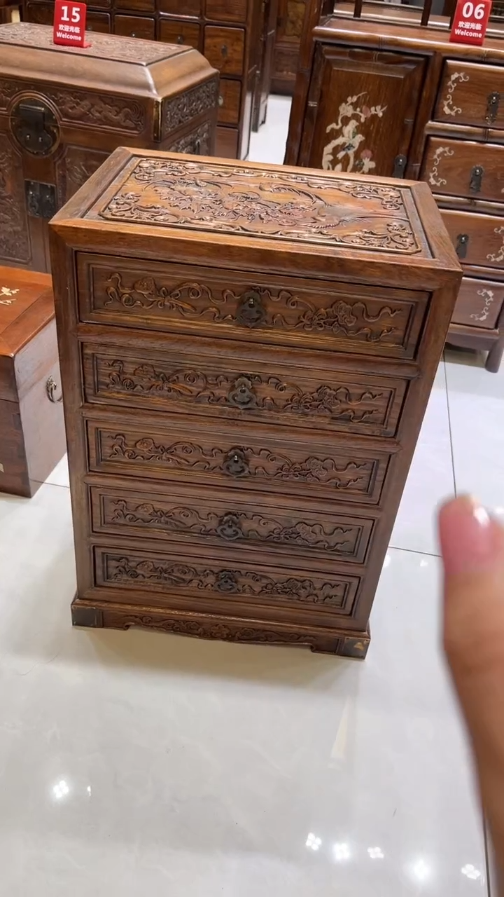 【闪购商品】木雕刻五斗柜五斗柜