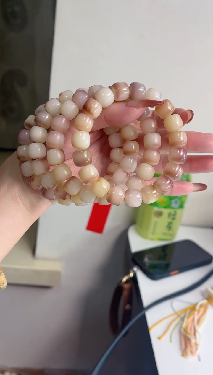手串菩提根/象牙果b31紫美人玉化桶珠10*12mm手串