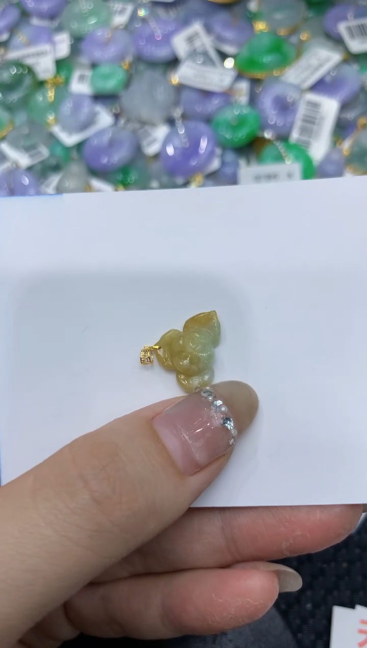 【闪购商品】翡翠颈饰18K金镶嵌2222222222