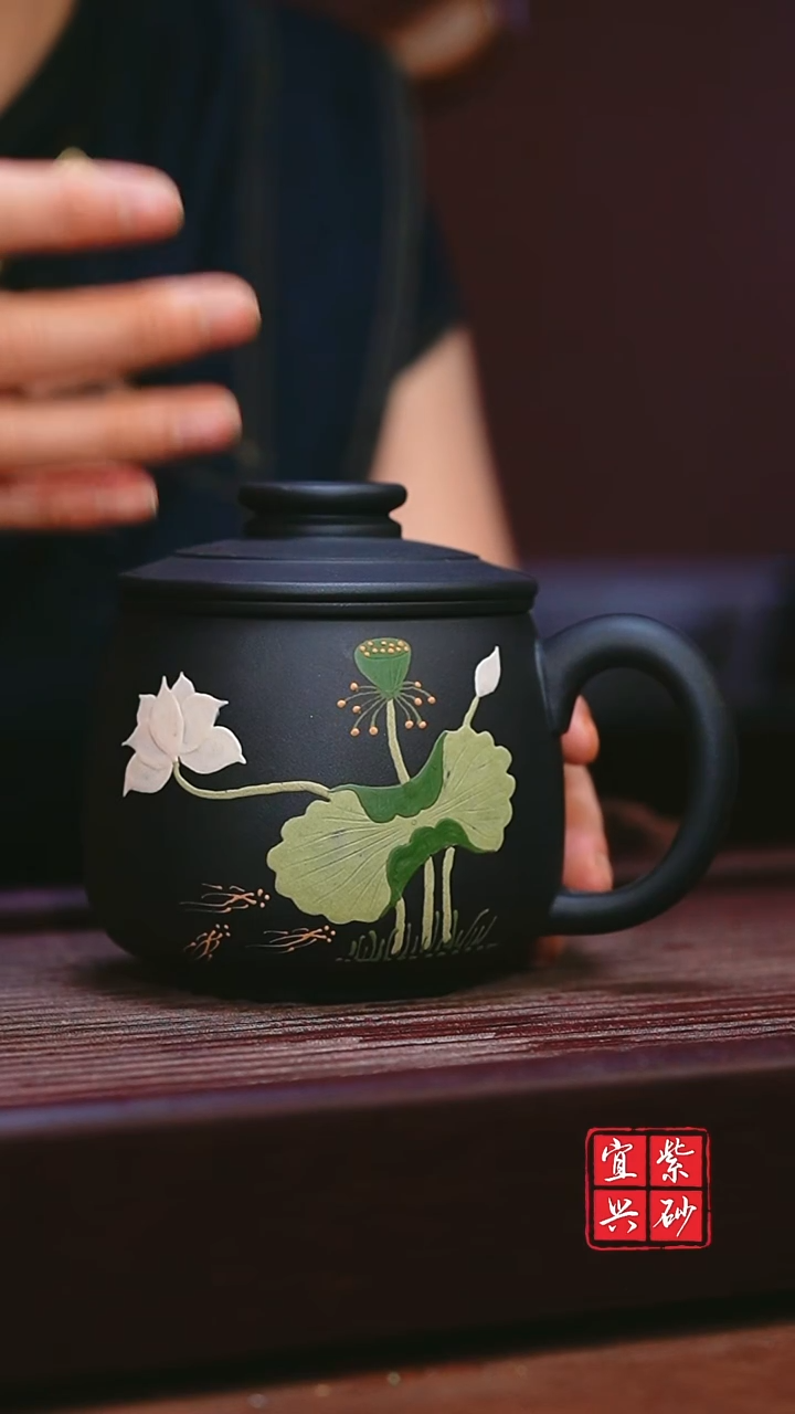 宜兴原矿紫砂   荷花三件套