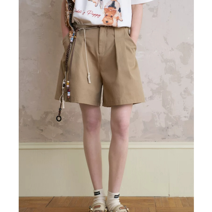 DIDDI MODA打褶阔腿中裤K8211