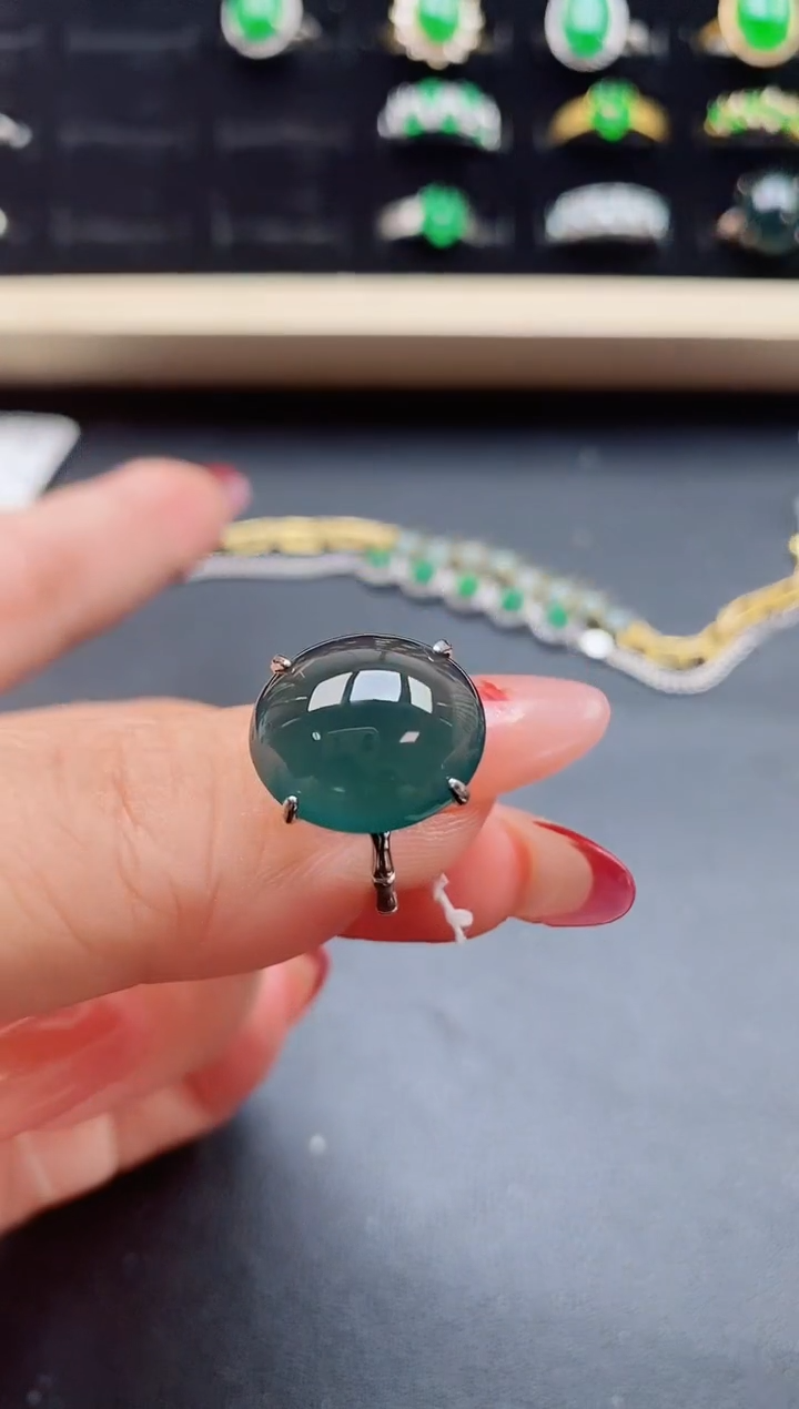 【闪购商品】翡翠戒指银S925镶嵌21321