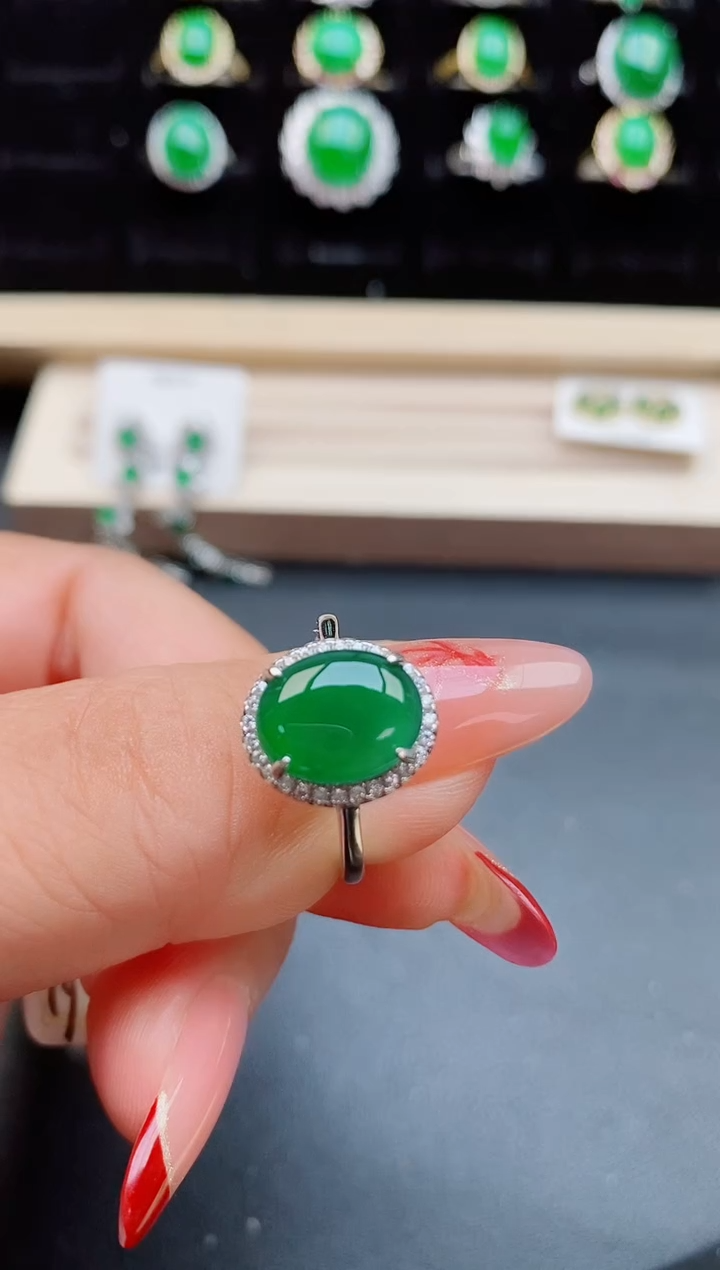 【闪购商品】翡翠戒指银S925镶嵌321321