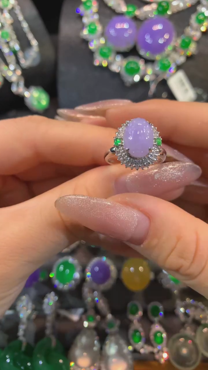 【闪购商品】翡翠戒指18K金镶嵌戒指