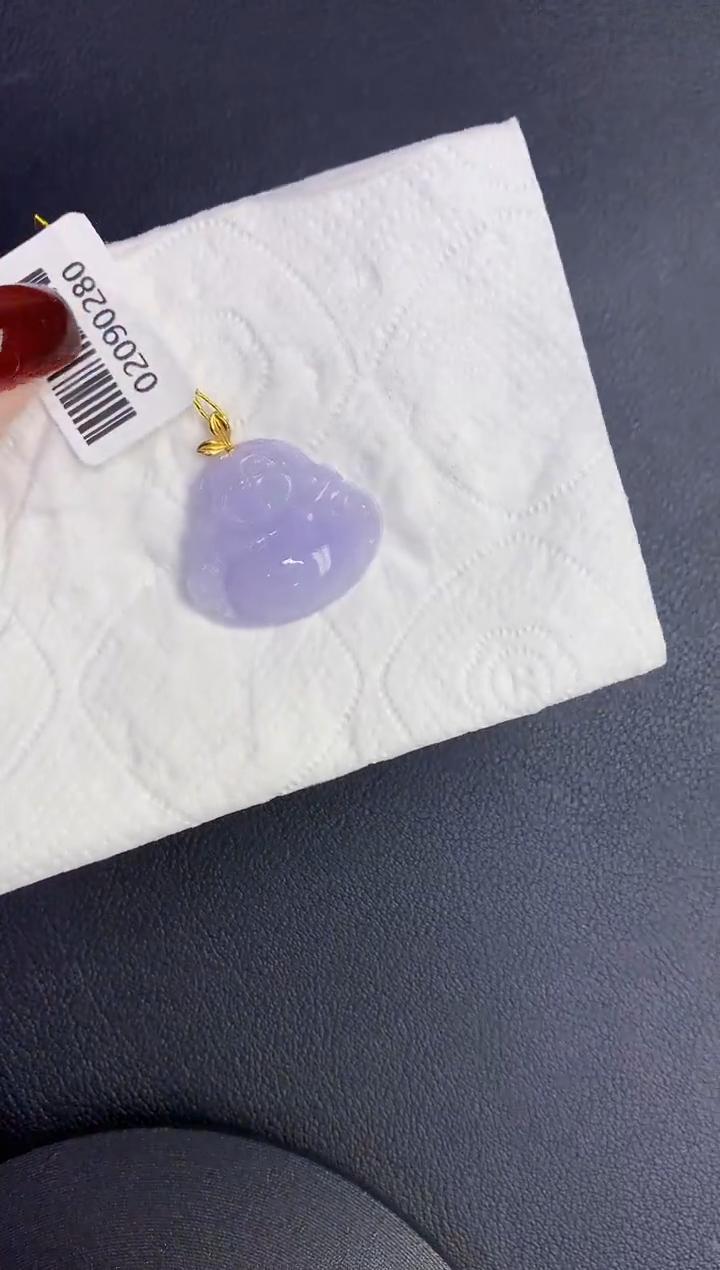 颈饰18K金镶嵌翡翠缅甸天然翡翠a货