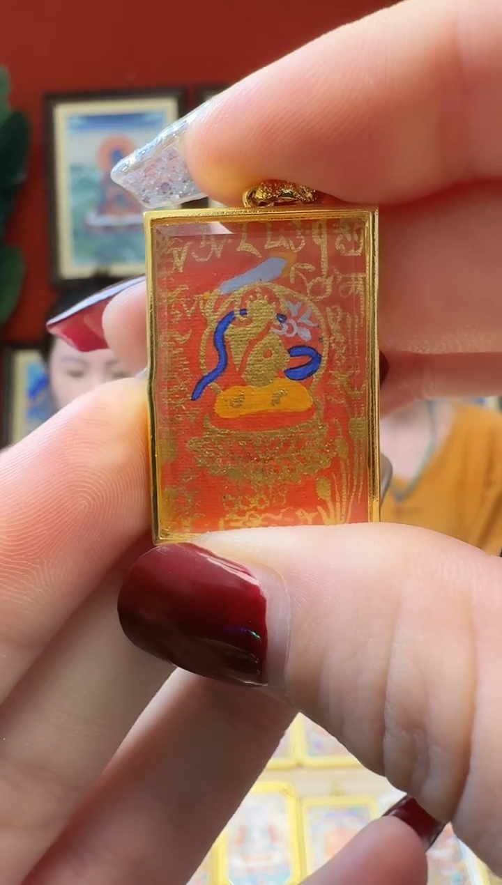 吊坠文老师-热贡纯手绘