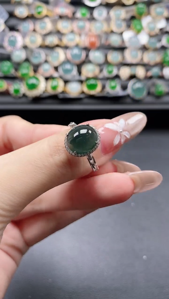 【闪购商品】翡翠戒指银S925镶嵌15151