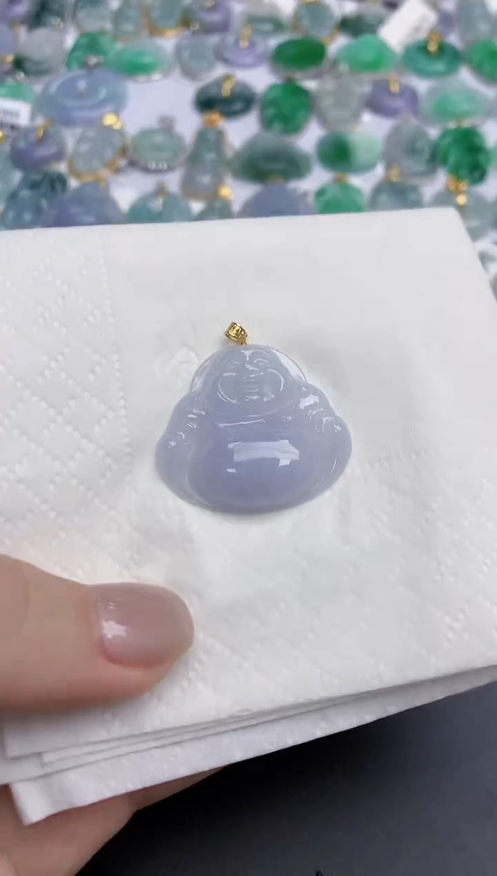 【闪购商品】翡翠颈饰18K金镶嵌天然缅甸翡翠A货