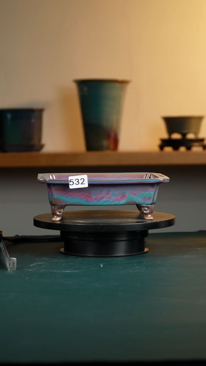 532窑变长方吉祥如意花盆7/4/22/18/17/13.5