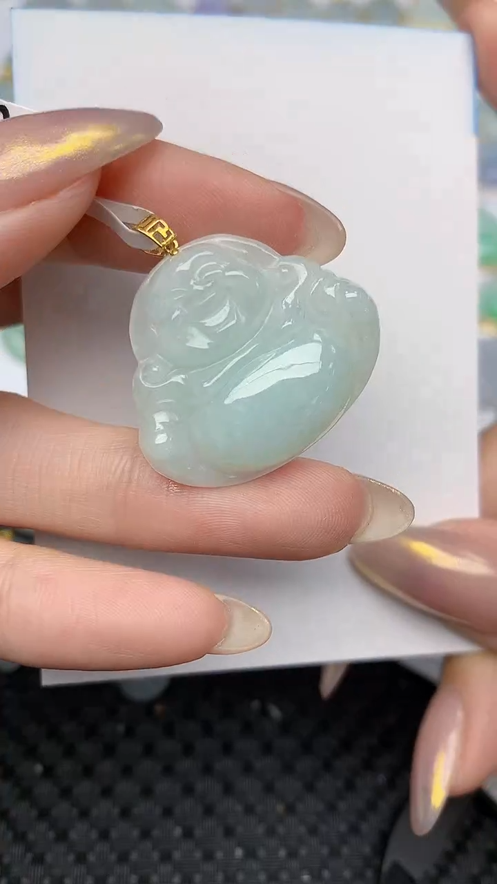 【闪购商品】翡翠颈饰18K金镶嵌天然翡翠A货