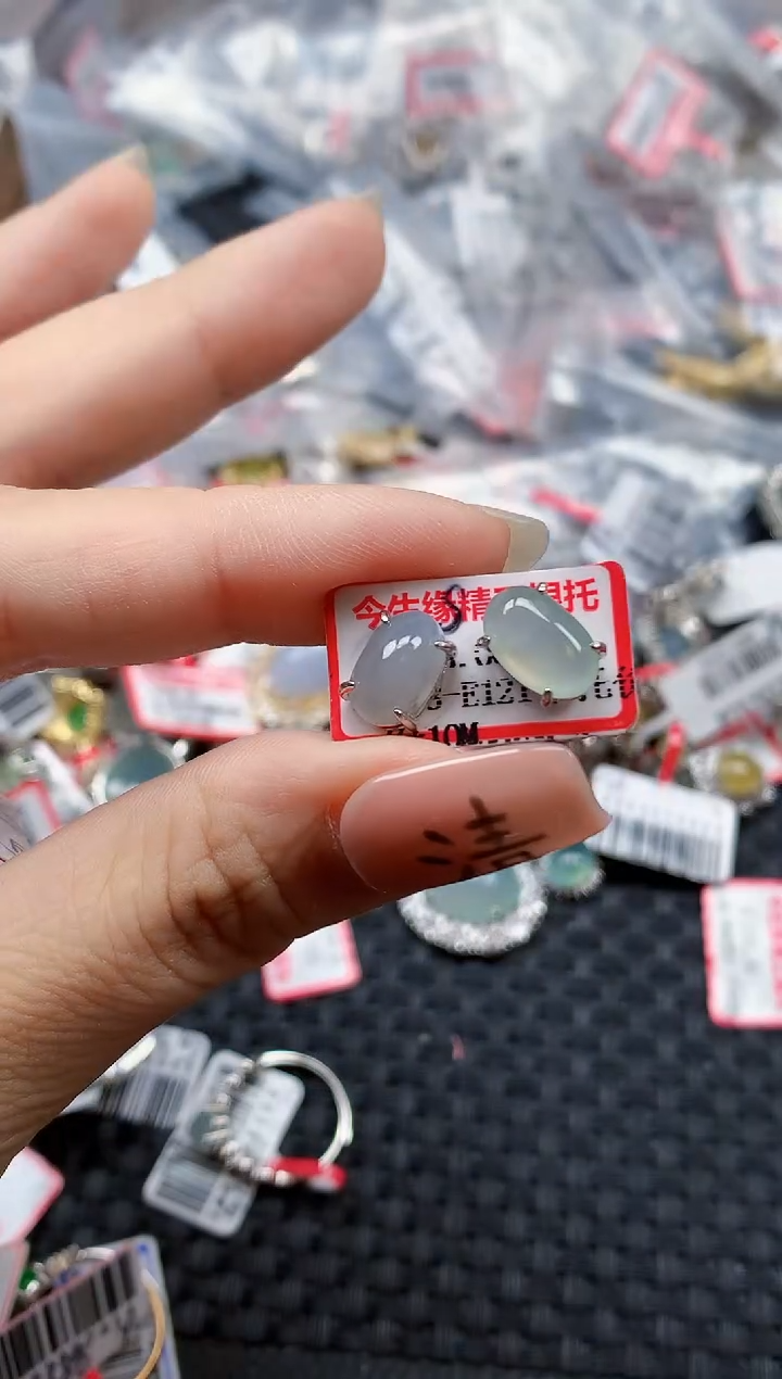 银S925镶嵌戒指翡翠天然A货缅甸翡翠