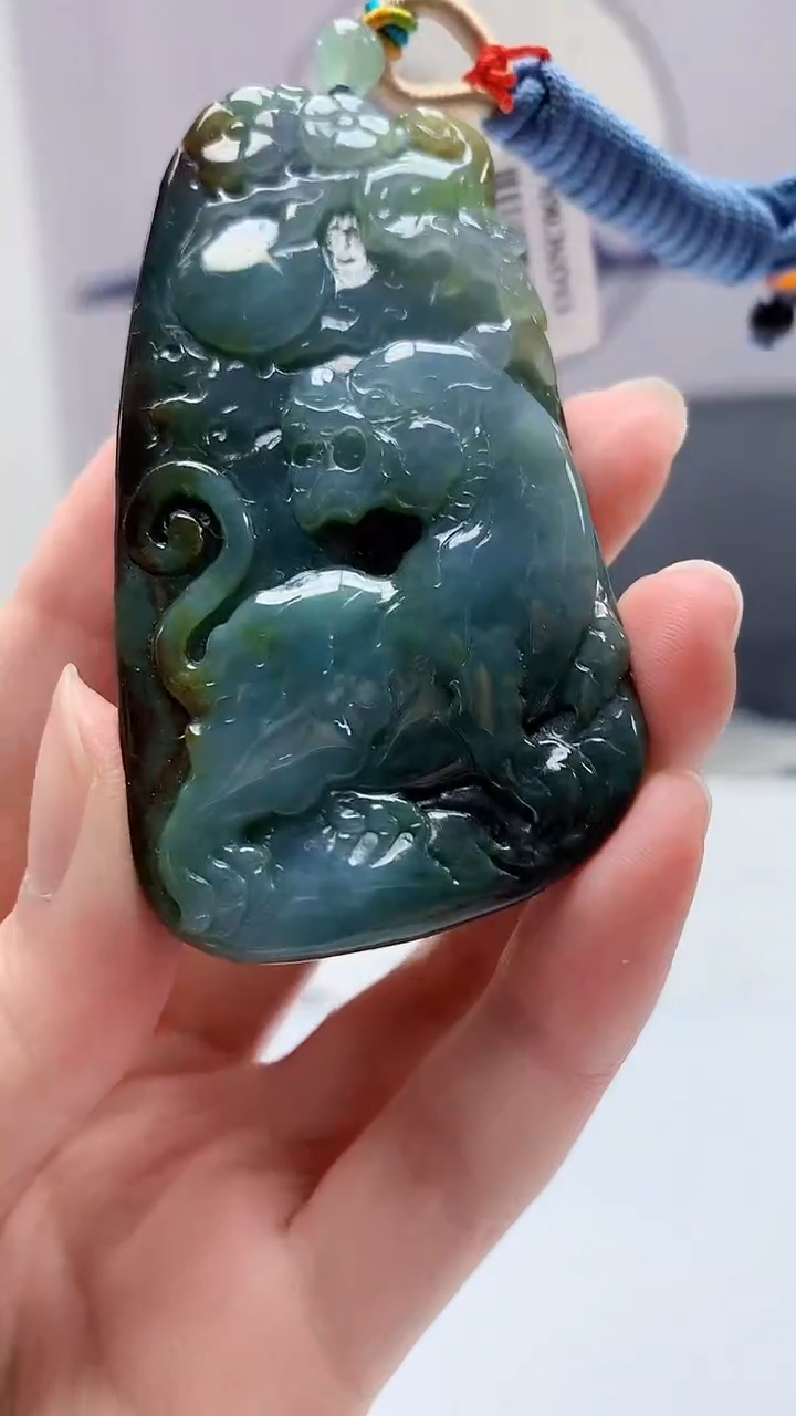 【闪购商品】定制翡翠未镶嵌4812zm-毛货挂件80麒麟