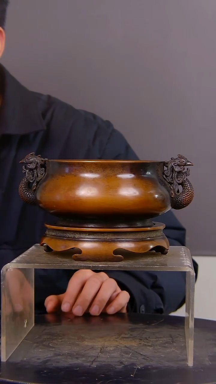 用****6山水铜缘紫铜香炉结缘1111