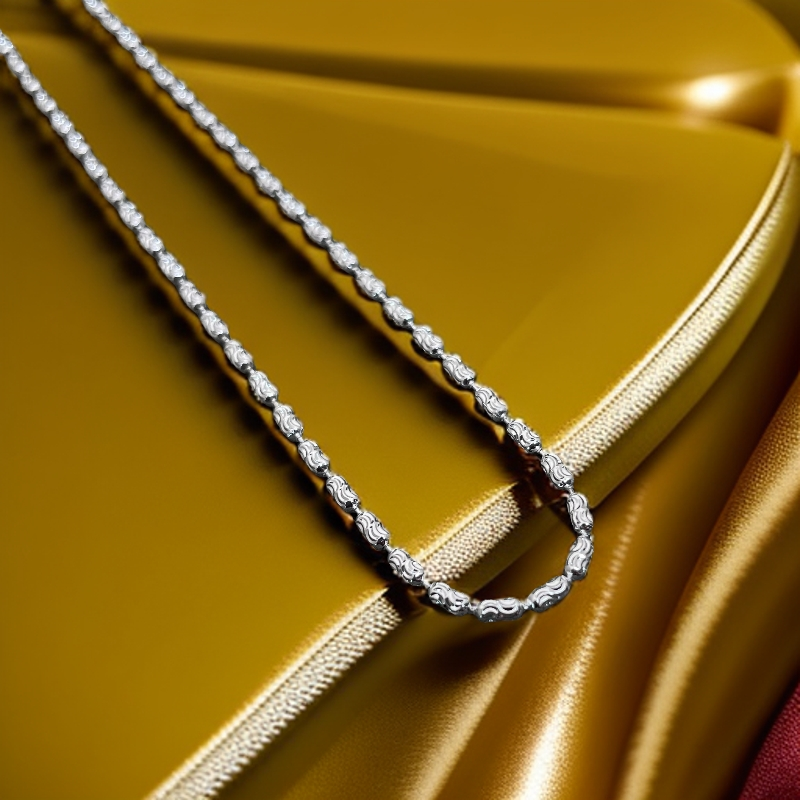 链子足银 时尚百搭车花链优雅项链