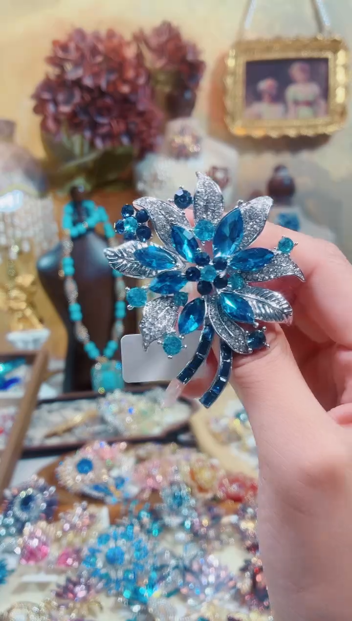 合成立方氧化锆铜合金蓝色繁花