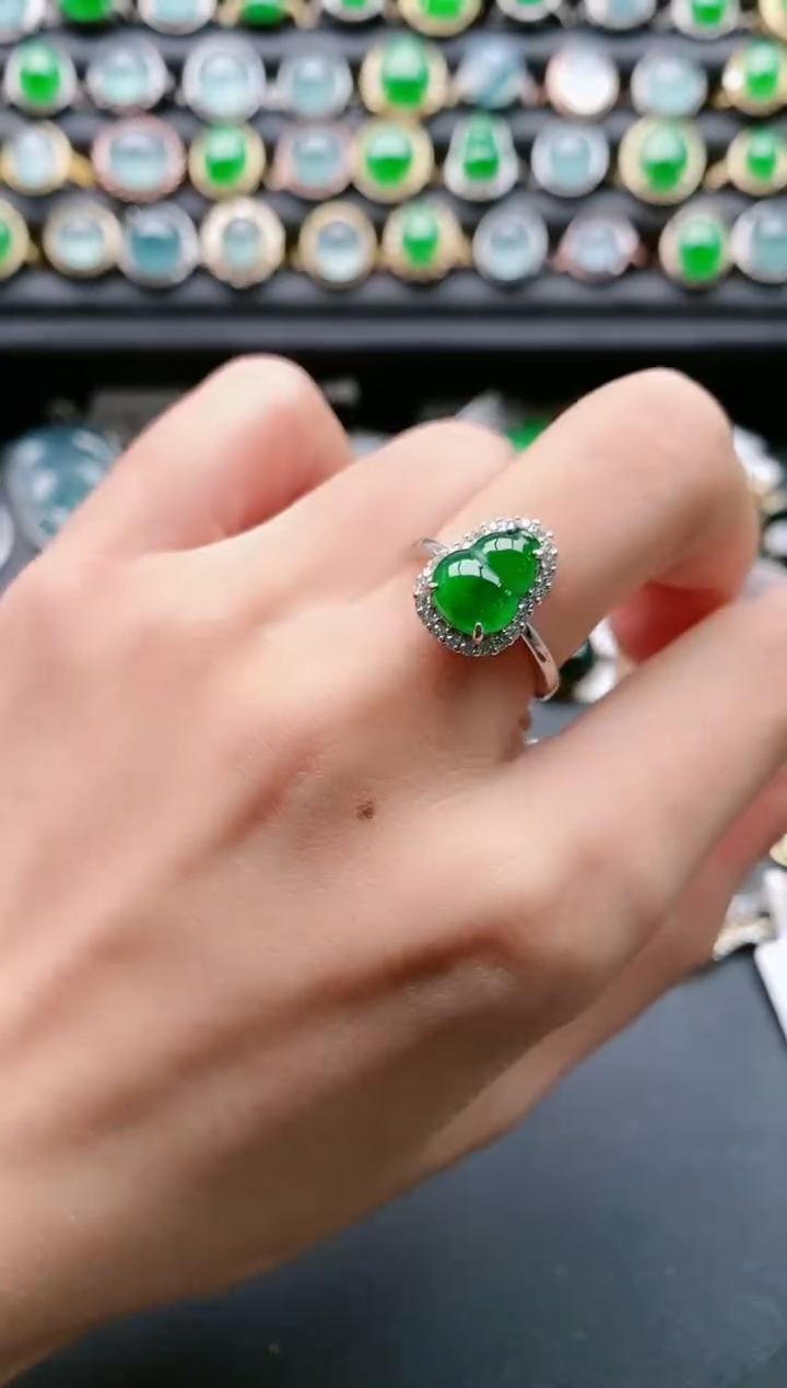 【闪购商品】翡翠戒指银S925镶嵌1111111