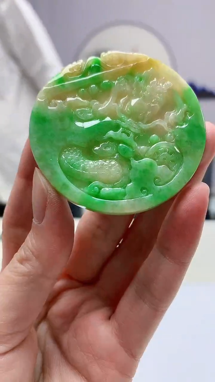 【闪购商品】定制翡翠未镶嵌5028zm-毛货龙牌217