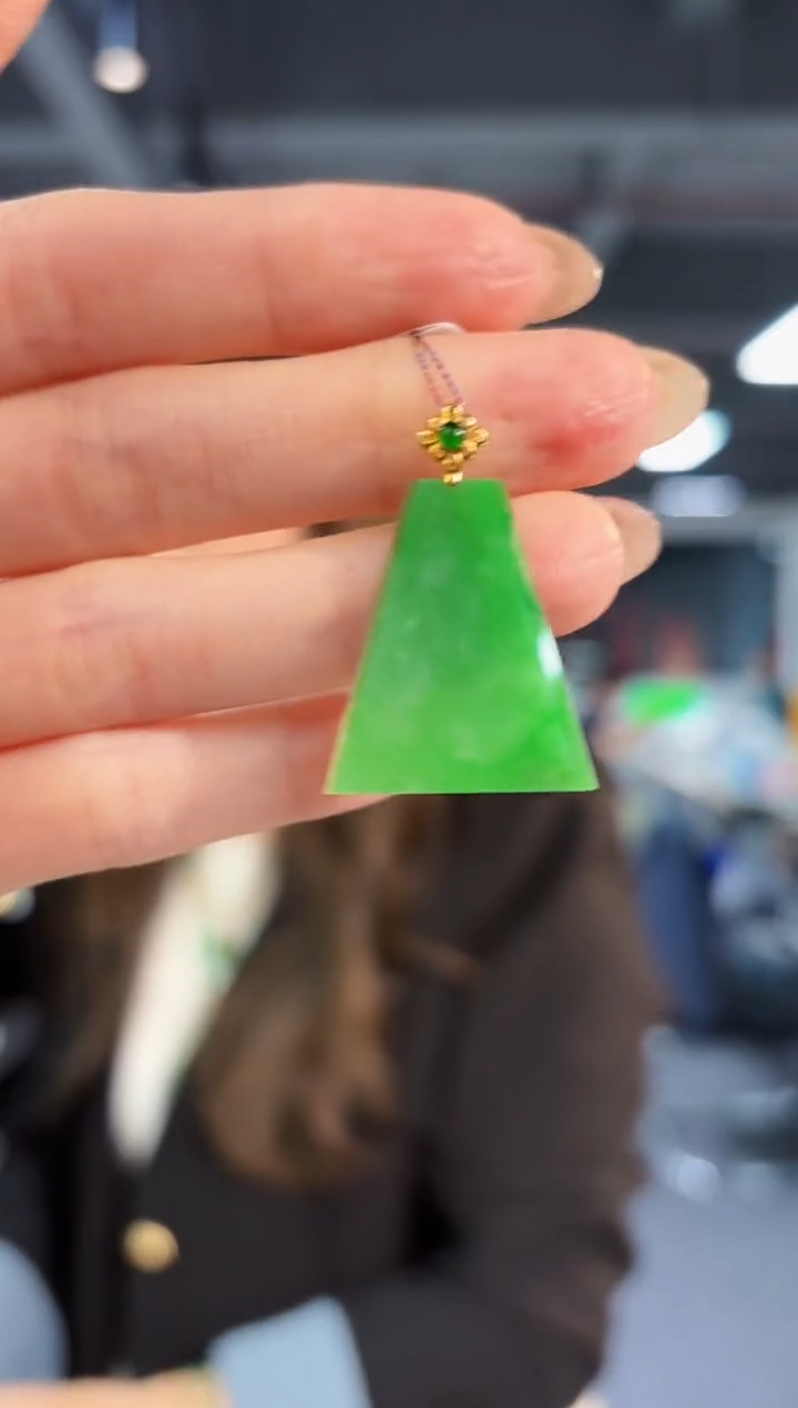 【闪购商品】翡翠颈饰18K金镶嵌缅料A货/支持复检/一件