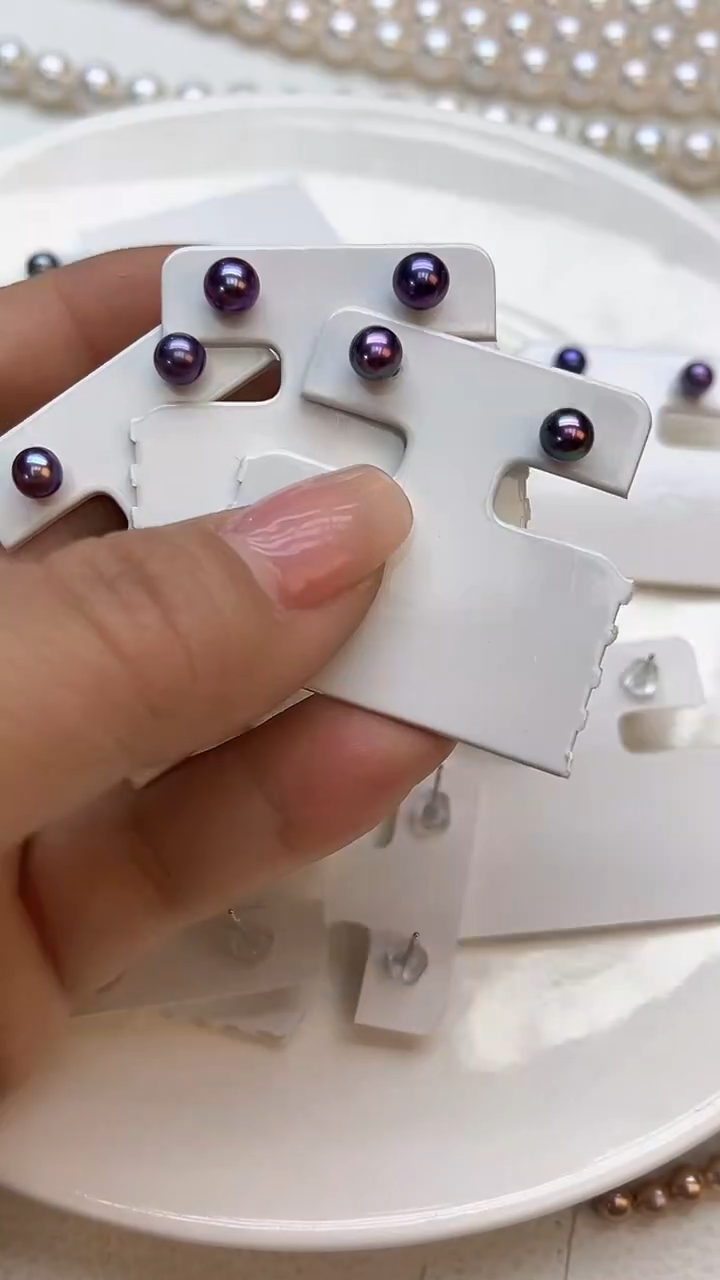 未镶嵌耳饰淡水珍珠5mm莫兰色素钉(多样性发一）