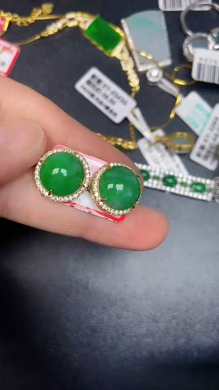 银S925镶嵌戒指翡翠3480