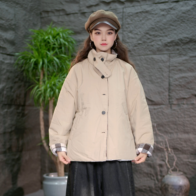 【两面穿棉服】百搭时尚秋冬款棉衣大码女装保暖棉衣外套