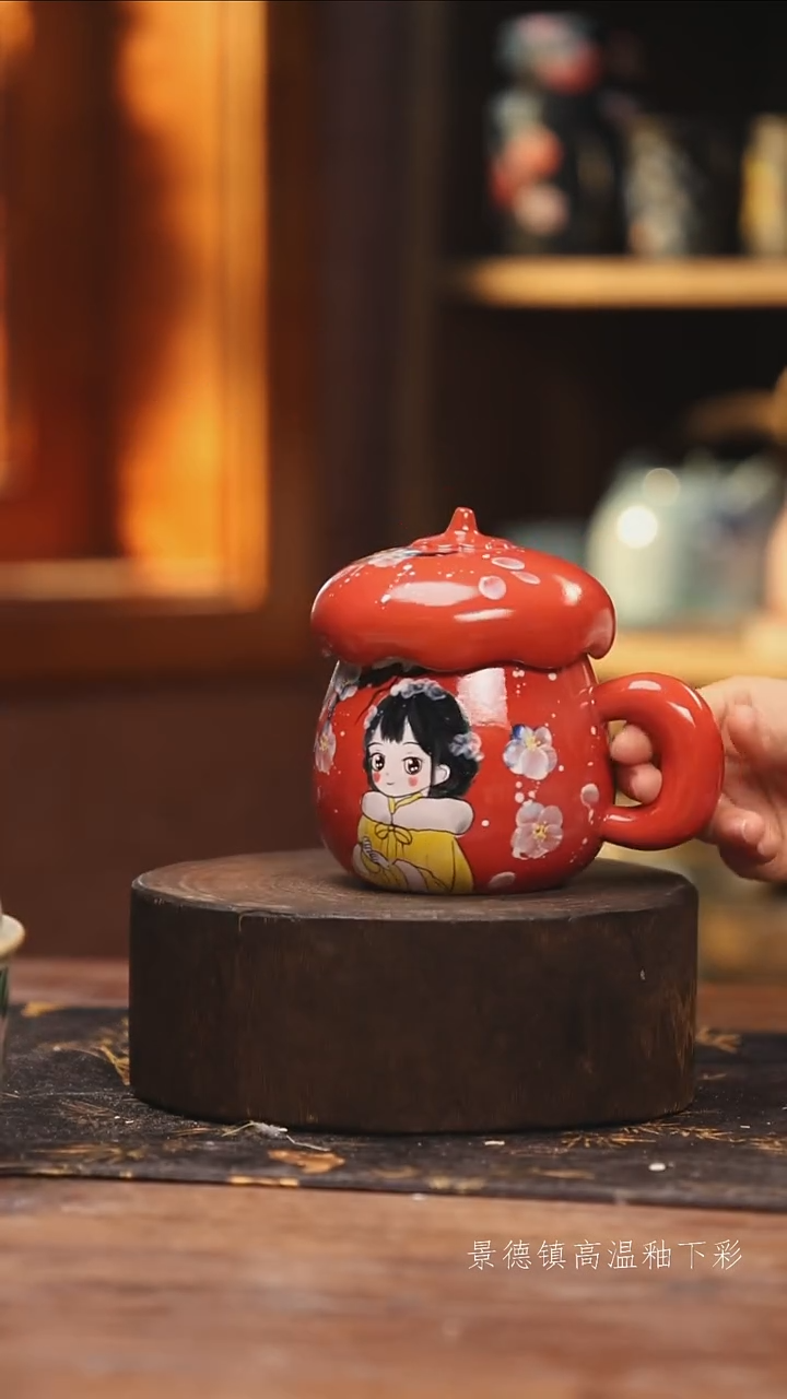 陶瓷景德镇高温釉下手绘陶瓷@L772@