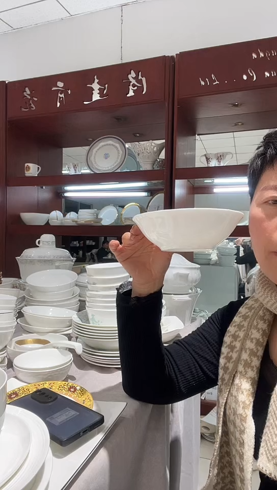 骨瓷白瓷6英寸荷口碗2只装