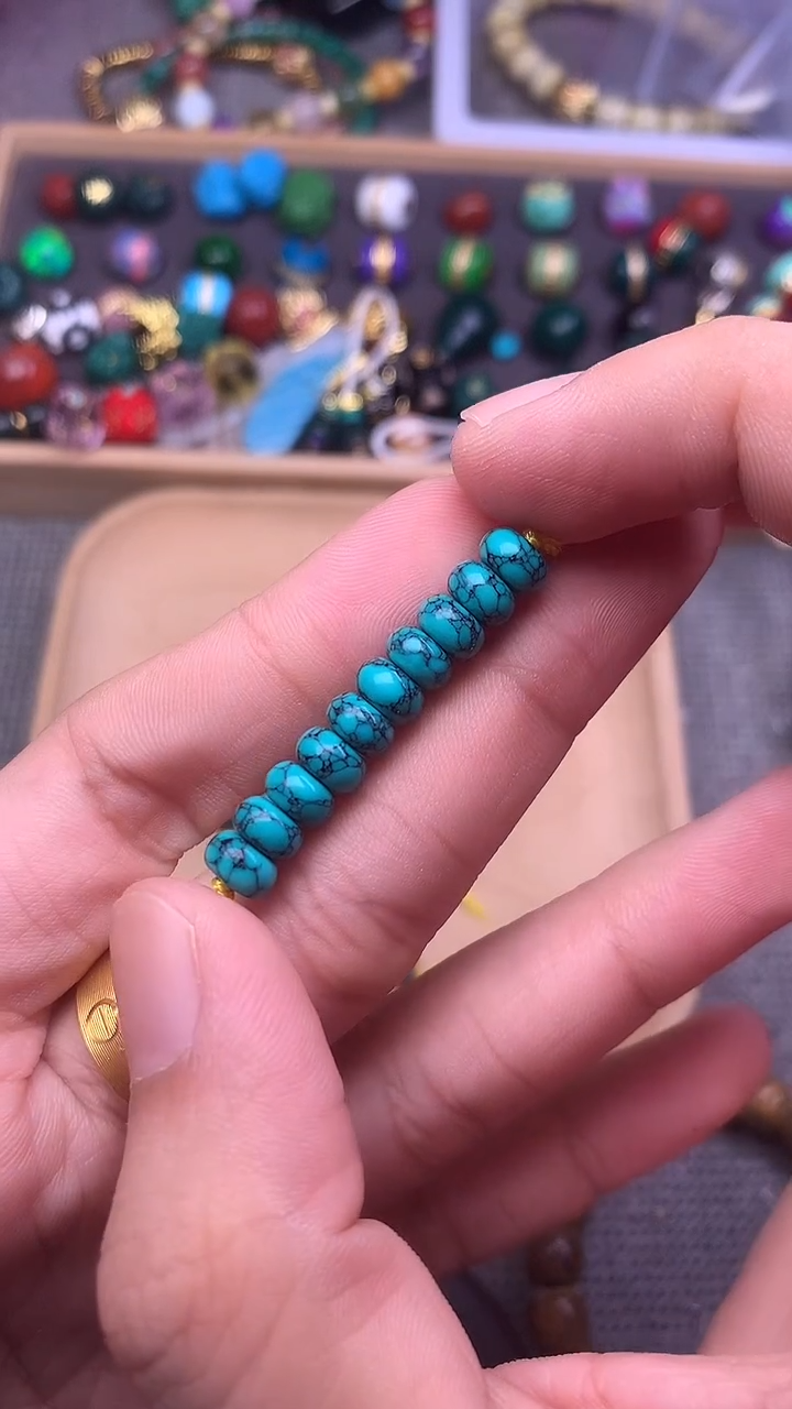 颈饰琉璃算盘卡6mm 10片发