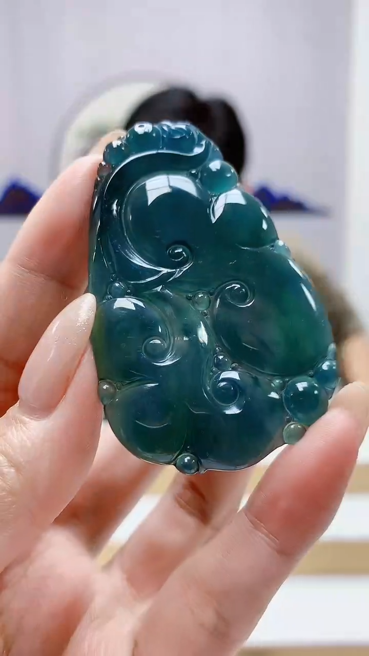 未镶嵌定制翡翠4917MM-毛货挂件34