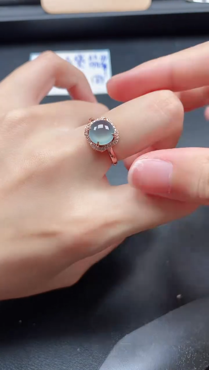 翡翠戒指银S925镶嵌51151