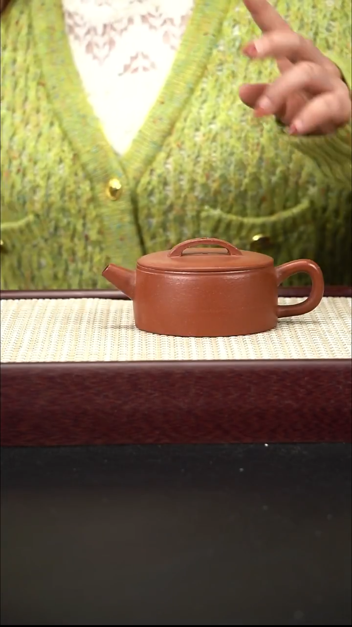 茶壶紫砂红降坡  汉瓦