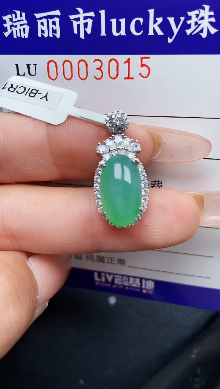 【闪购商品】翡翠颈饰银S925镶嵌3015
